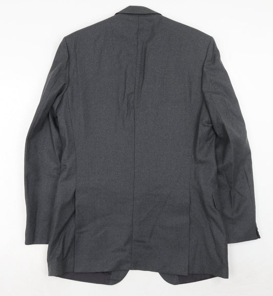 THE LABEL Mens Grey Wool Jacket Suit Jacket Size 40 Regular