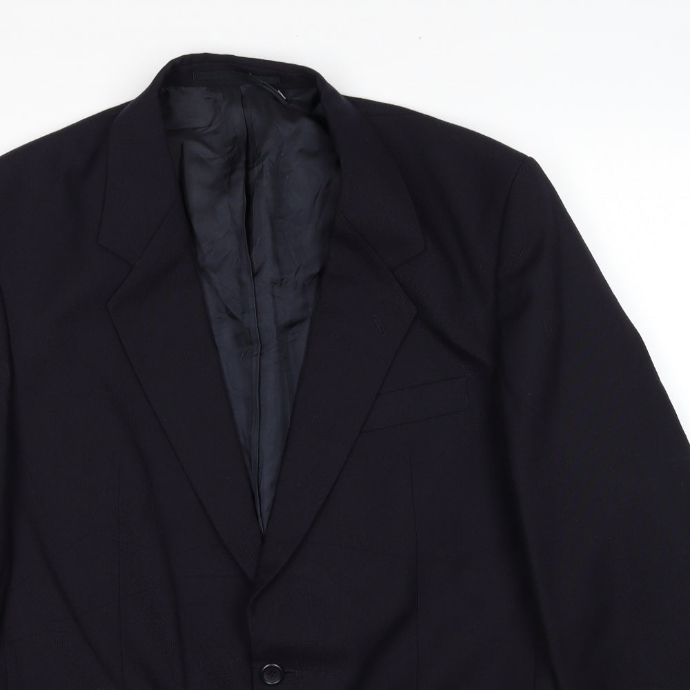 Vartkes Mens Black Acetate Jacket Suit Jacket Size 42 Regular