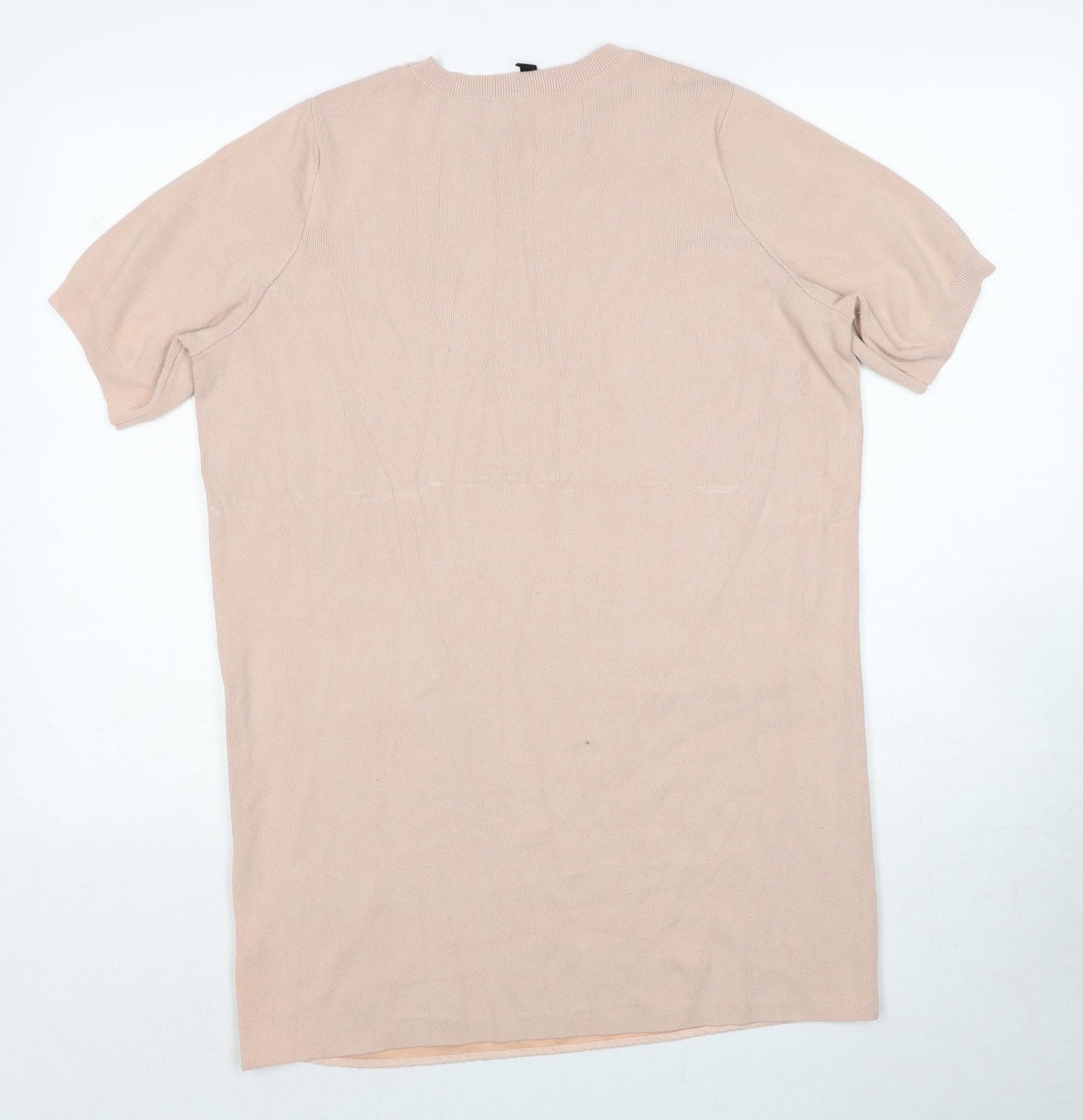 Topshop Womens Pink Viscose Basic T-Shirt Size 12 Round Neck