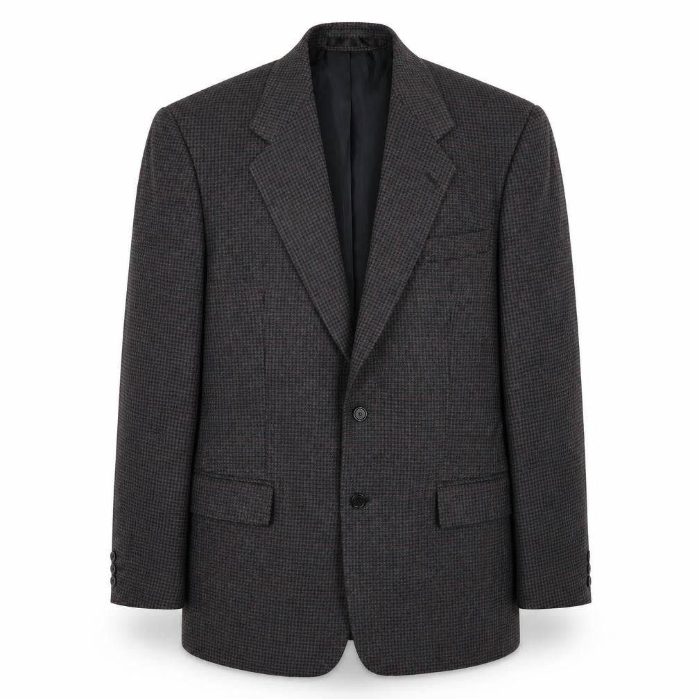 C&A Mens Grey Geometric Polyester Jacket Suit Jacket Size 40 Regular