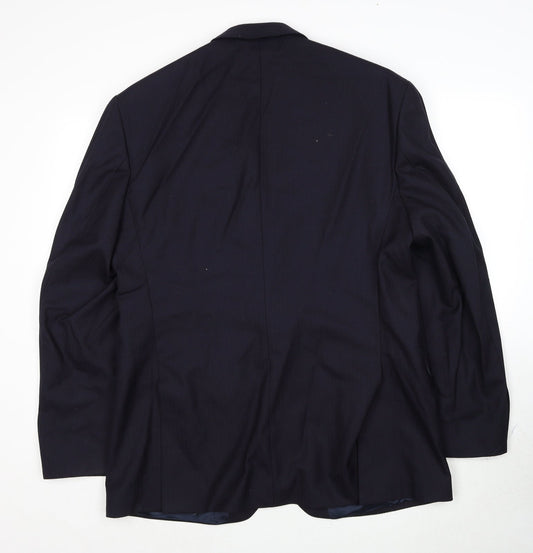 The Label Mens Blue Wool Jacket Suit Jacket Size 44 Regular
