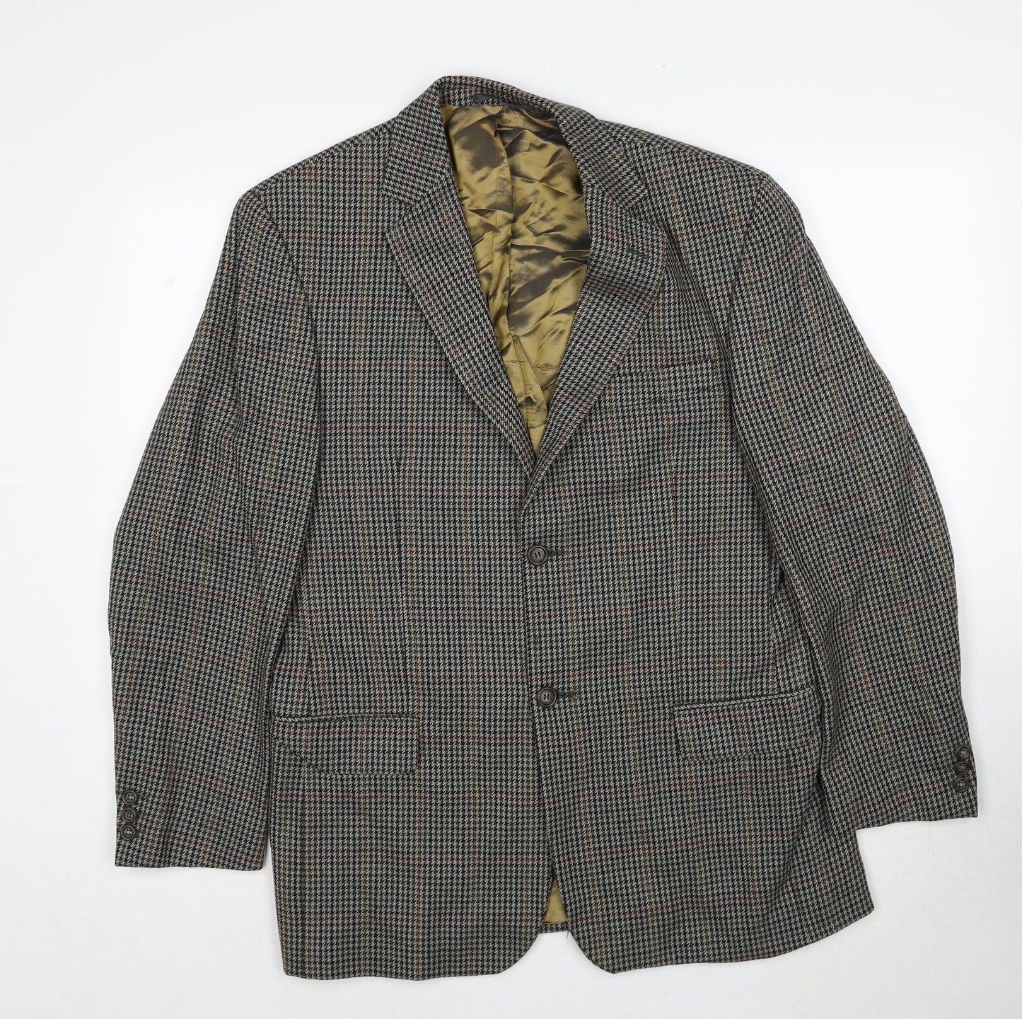 Suithouse Mens Grey Geometric Wool Jacket Blazer Size 40 Regular