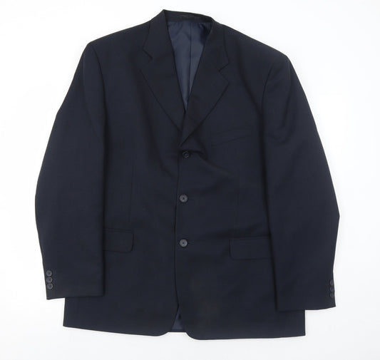 Savatini Mens Blue Polyester Jacket Suit Jacket Size 42 Regular
