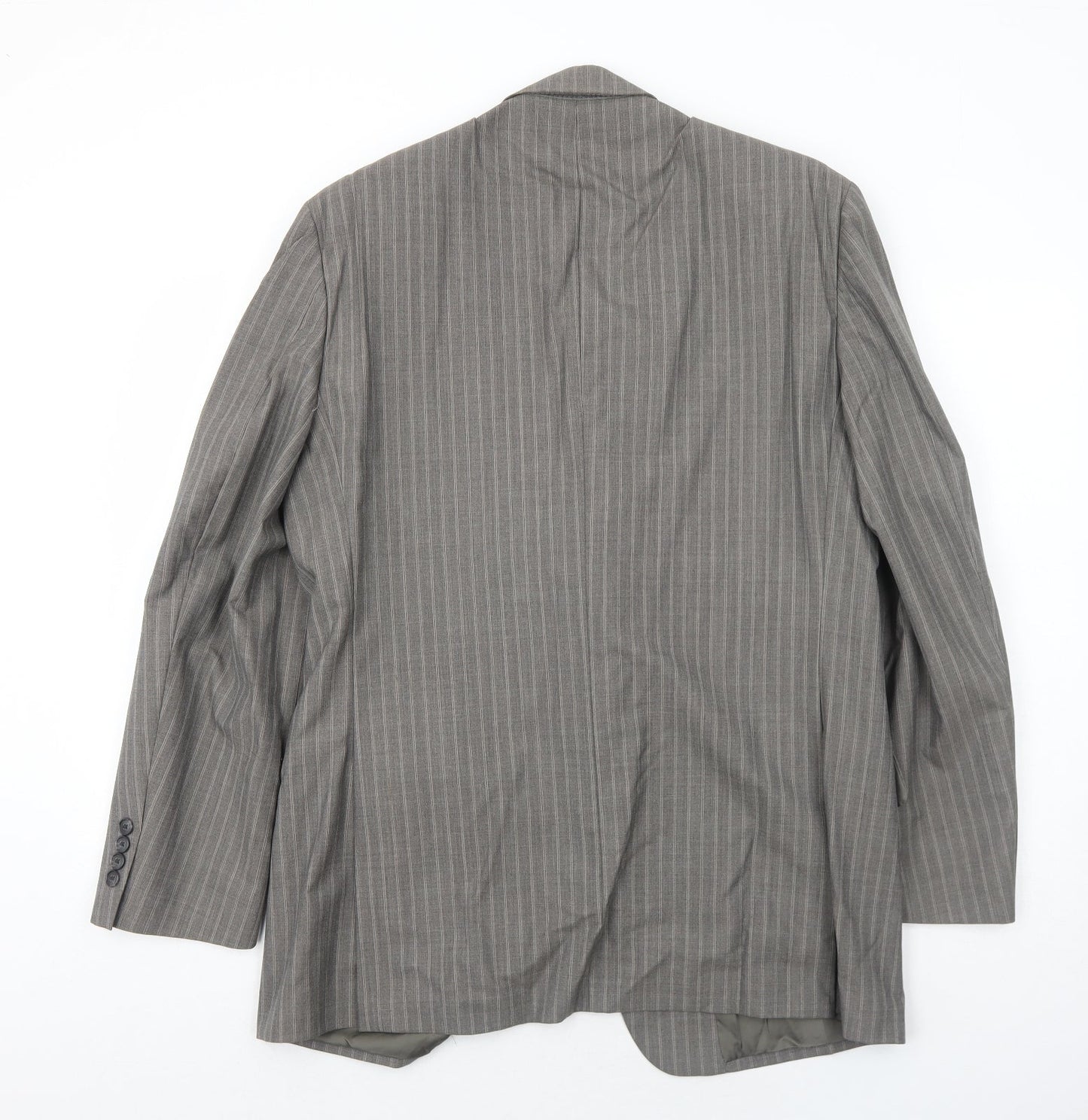 Tasso Ella Mens Grey Striped Wool Jacket Suit Jacket Size 40 Regular