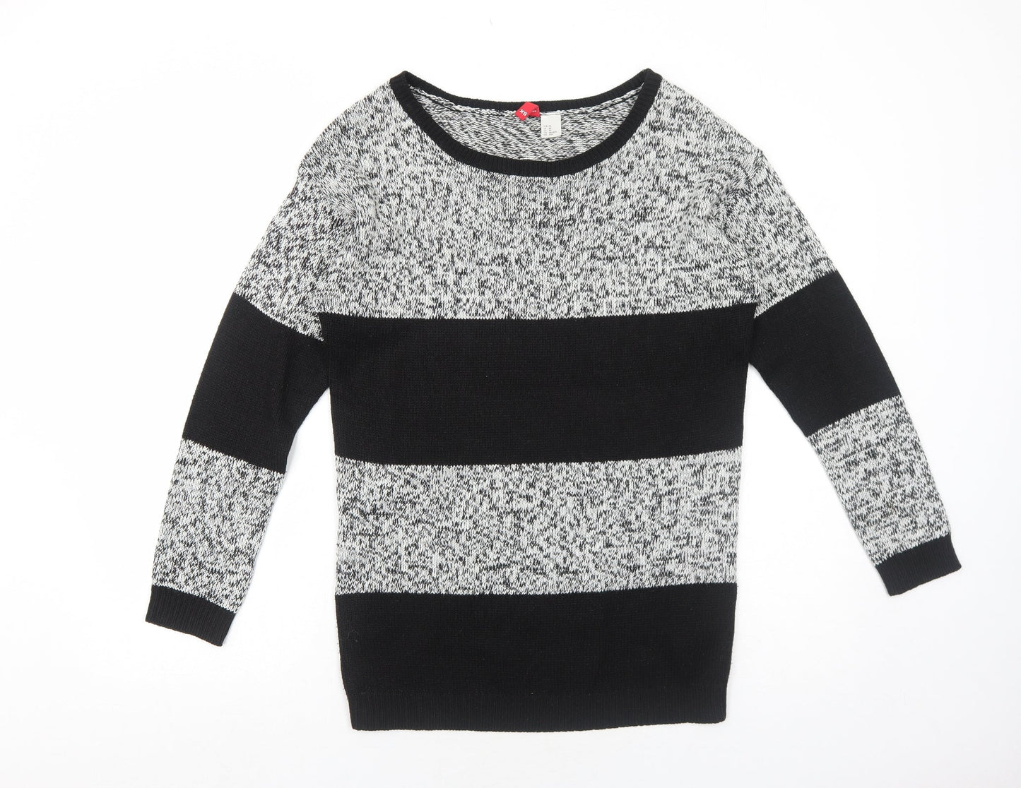 H&M Womens Black Round Neck Acrylic Pullover Jumper Size XS