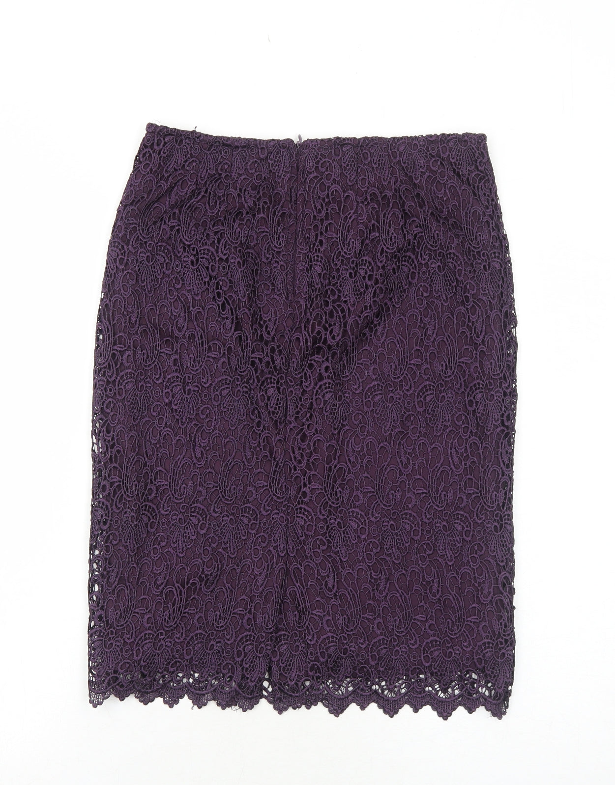 La Redoute Womens Purple Polyester Straight & Pencil Skirt Size 6 Zip