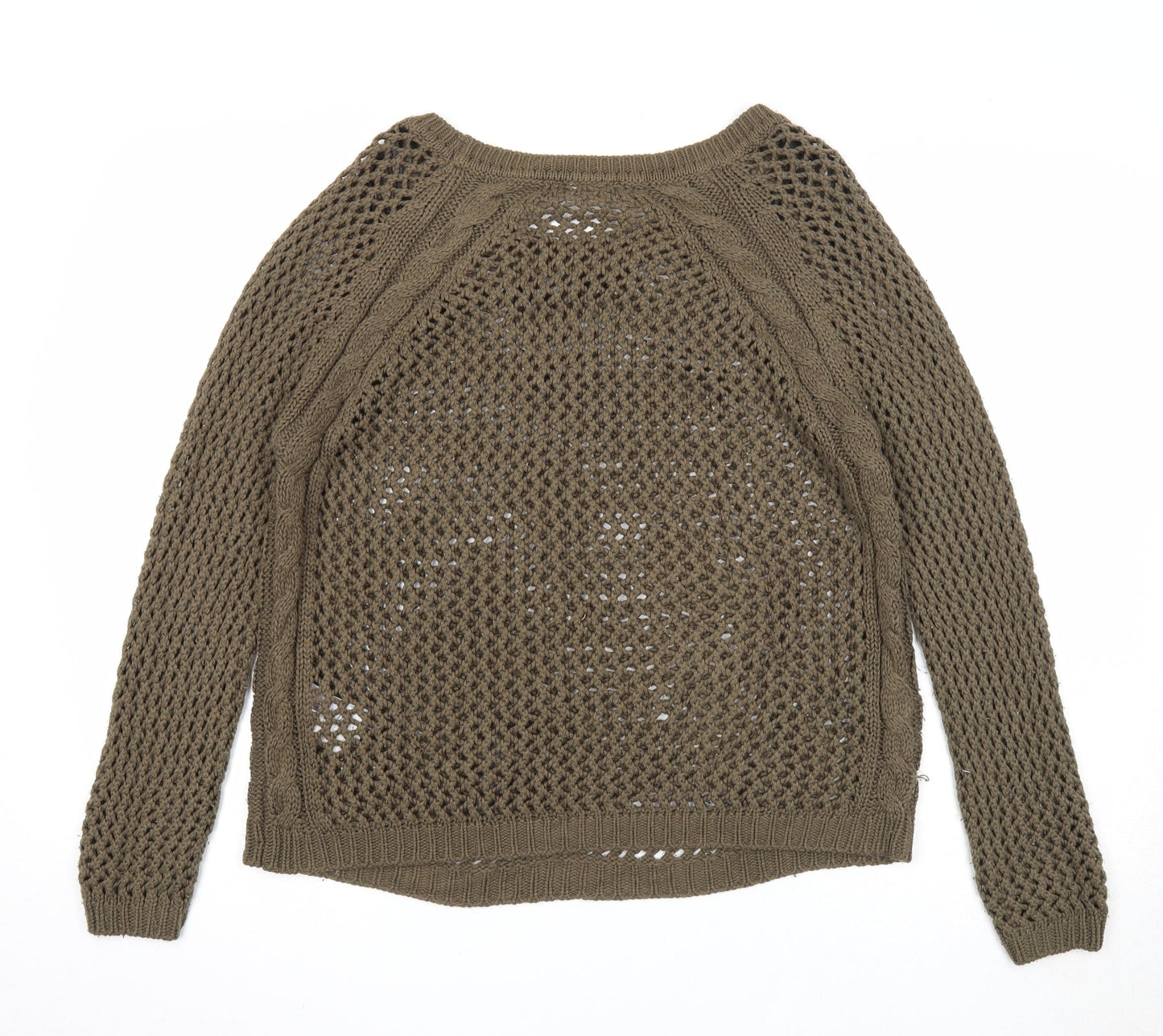 New Look Womens Green Boat Neck Acrylic Pullover Jumper Size 10