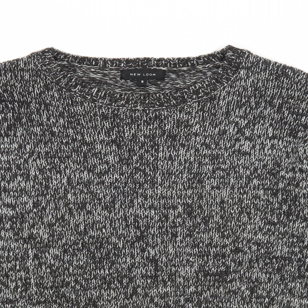 New Look Womens Black Round Neck Acrylic Pullover Jumper Size S