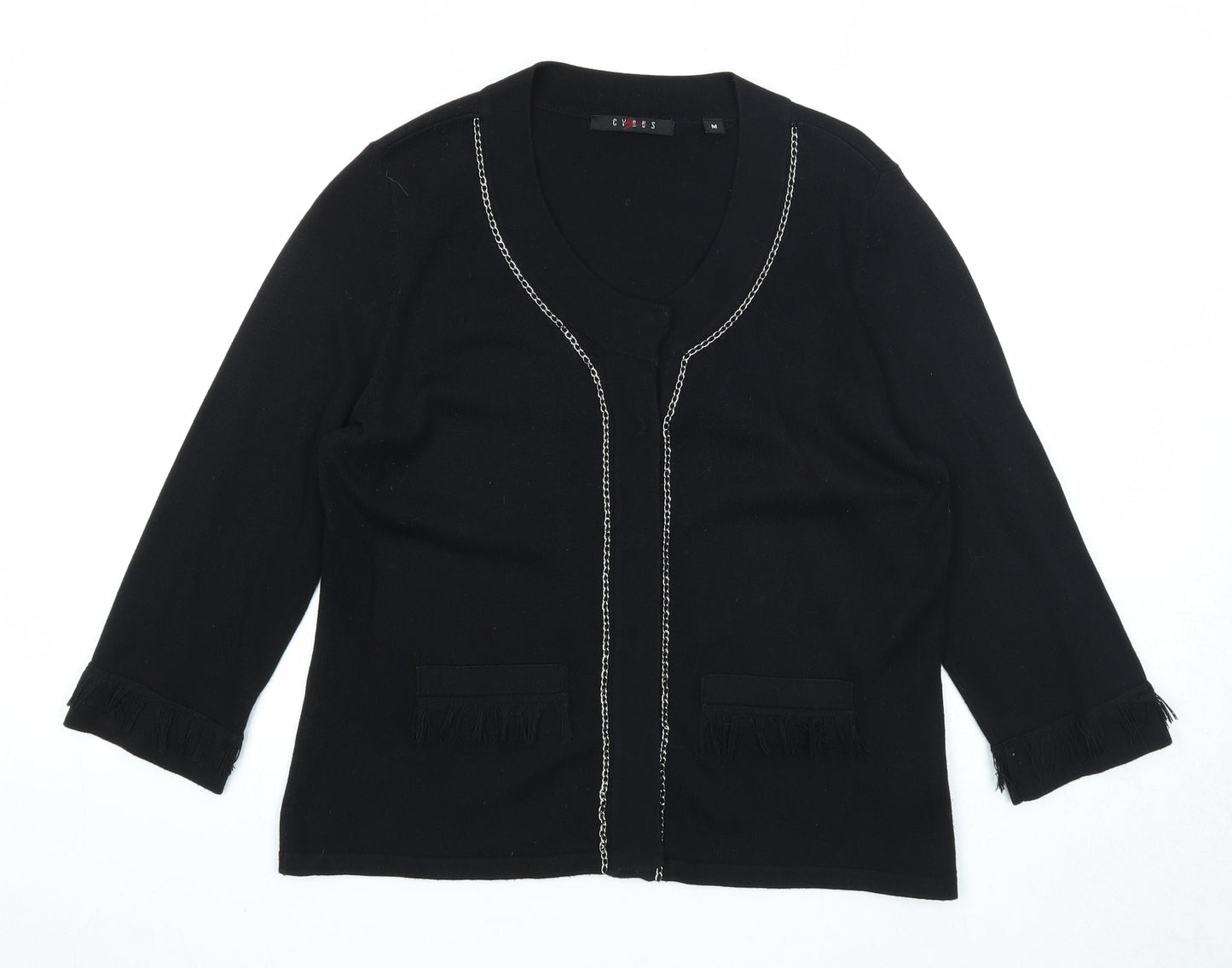 Cyrus Womens Black Scoop Neck Cotton Pullover Jumper Size M