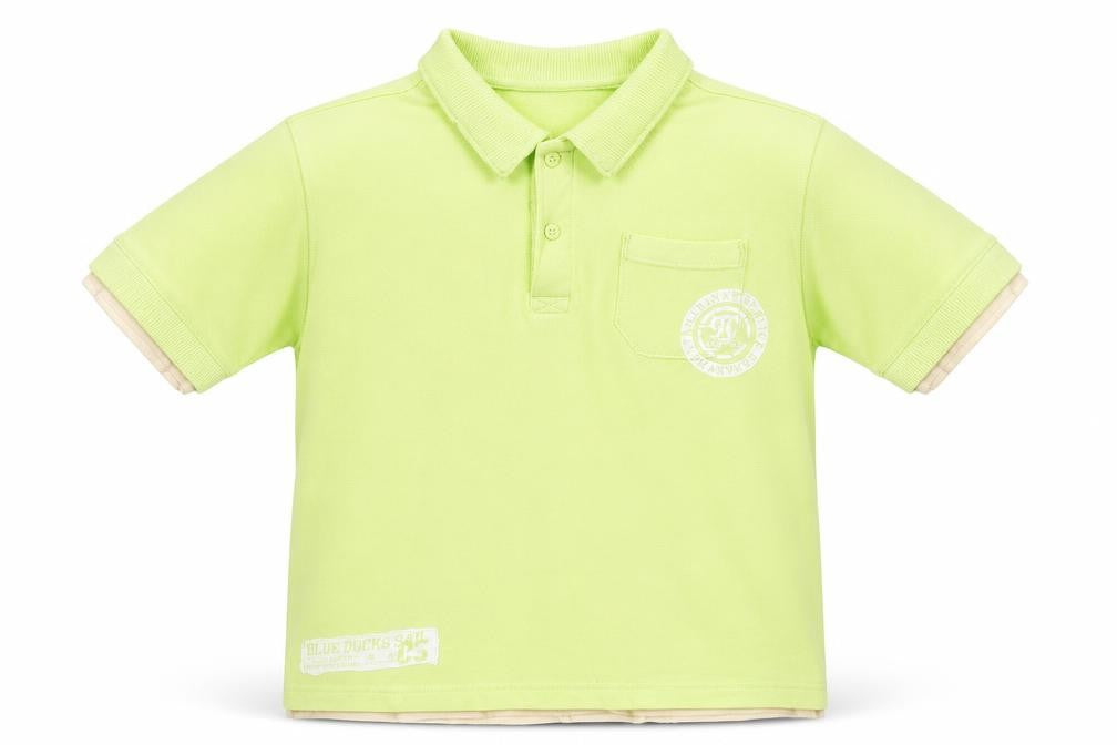 Dunnes Boys Green Cotton Basic Polo Size 7 Years Collared Button