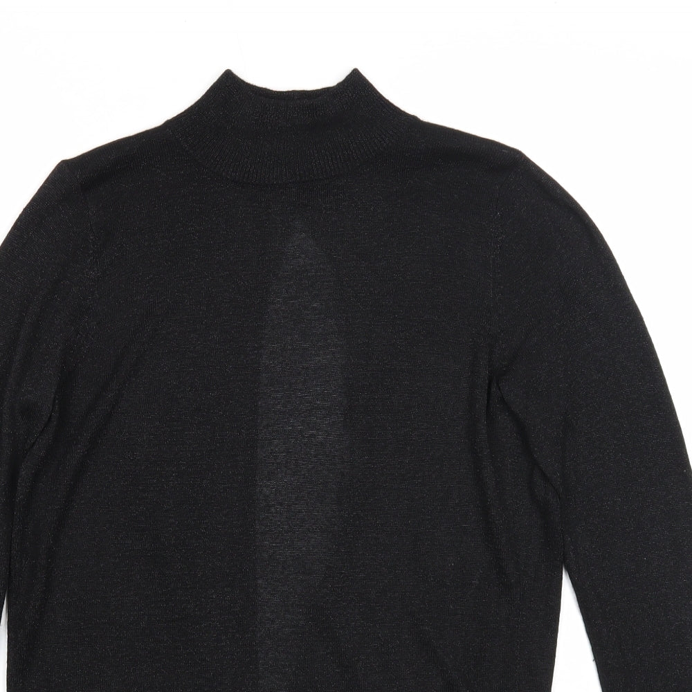 NEXT Womens Black High Neck Viscose Pullover Jumper Size 6 - Open Back