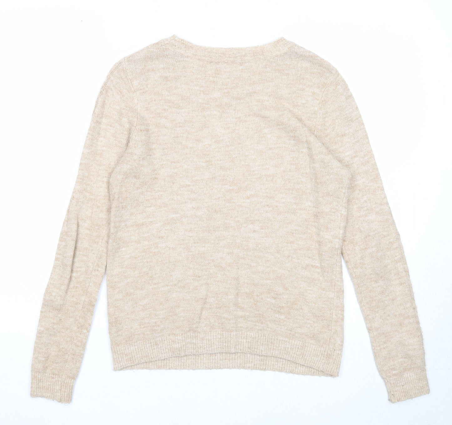 Dorothy Perkins Womens Beige Round Neck Acrylic Pullover Jumper Size 8
