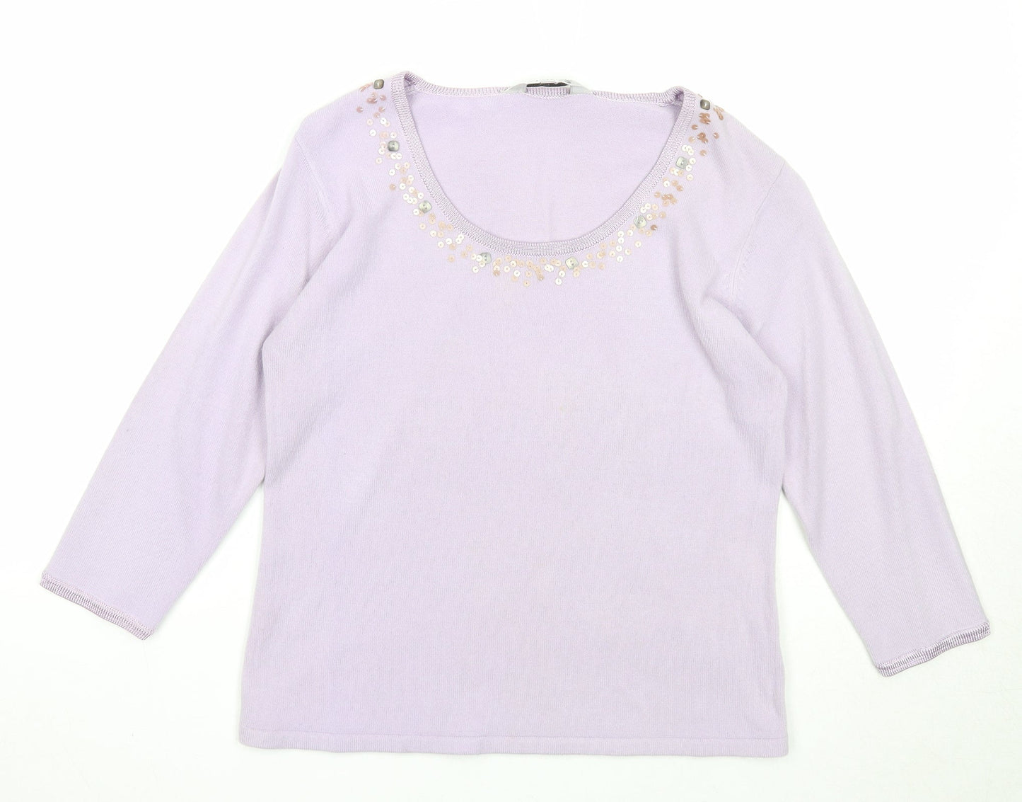 Tigi Womens Purple Scoop Neck Acrylic Pullover Jumper Size 10