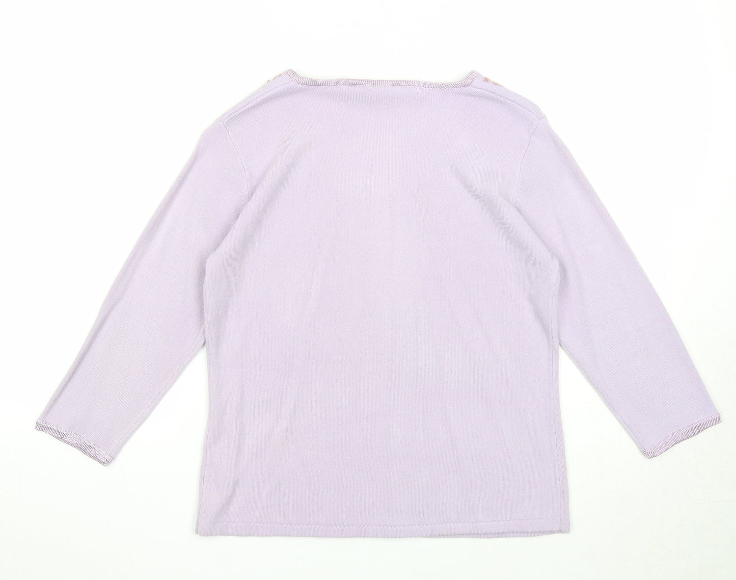Tigi Womens Purple Scoop Neck Acrylic Pullover Jumper Size 10