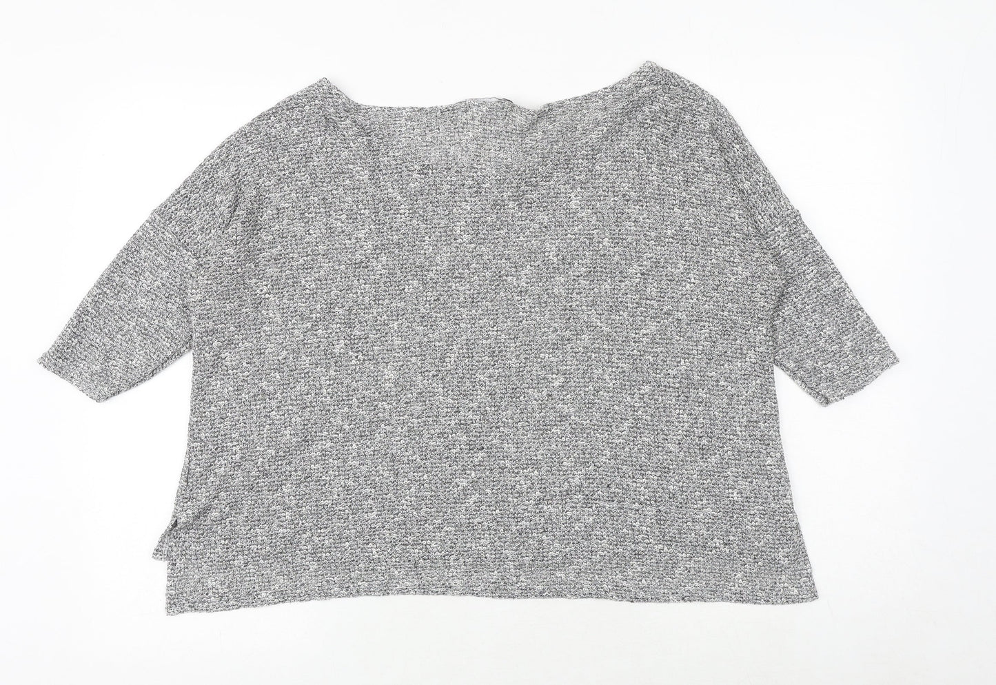 Missguided Womens Grey Polyester Basic T-Shirt Size L Round Neck