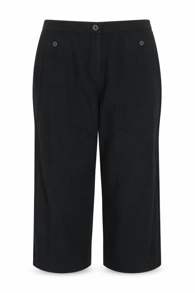 Marks and Spencer Womens Black Polyester Trousers Size 40 in Regular Zip