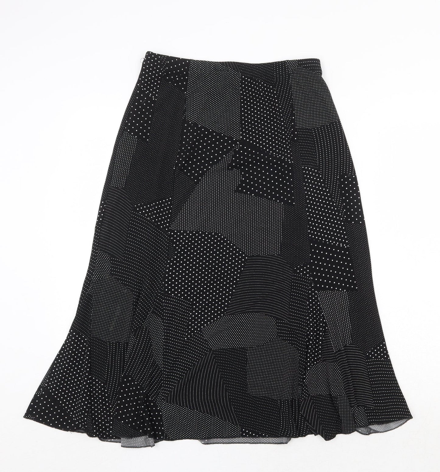 Sonic Womens Black Geometric Polyester Swing Skirt Size 12