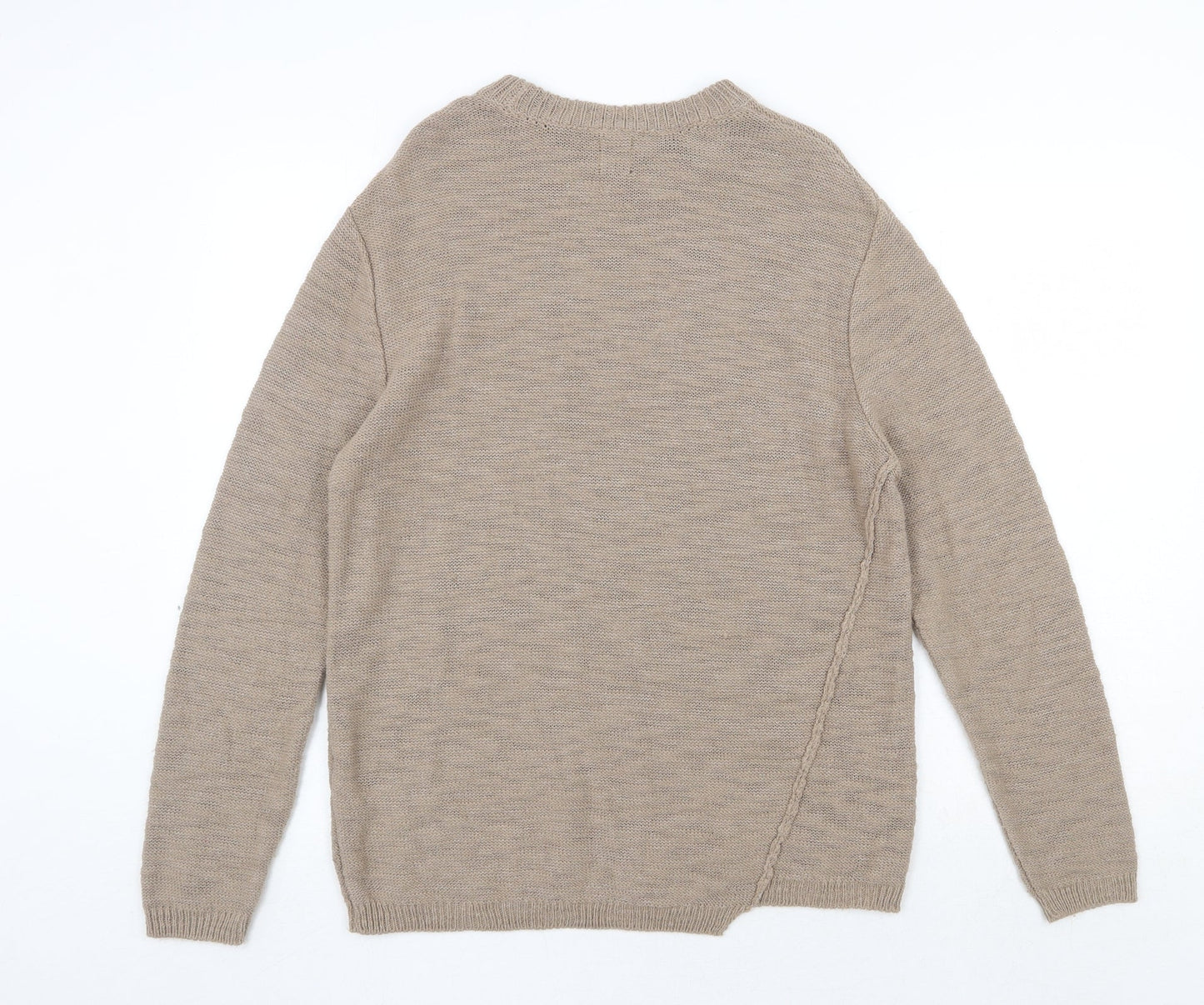 River Island Womens Beige Round Neck Acrylic Pullover Jumper Size S