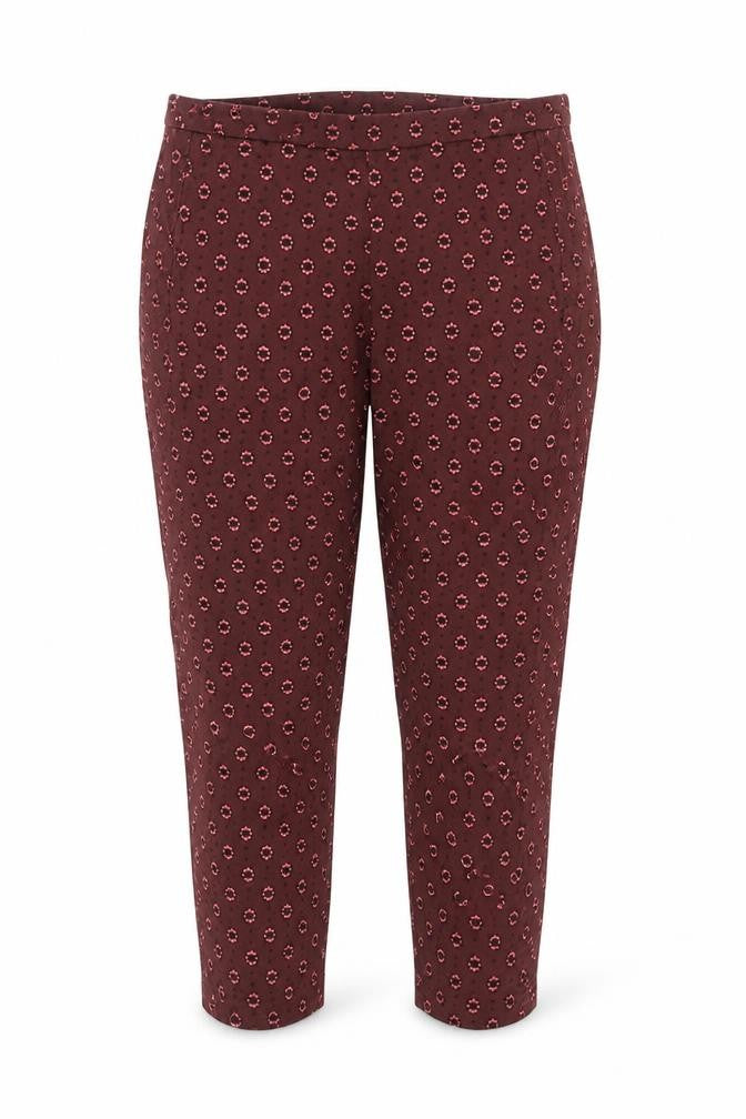 Dorothy Perkins Womens Red Geometric Cotton Skinny Jeans Size 12 Regular Zip