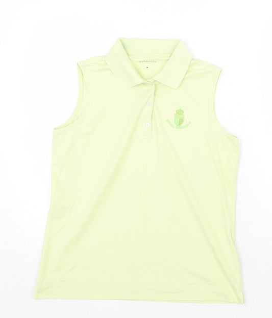 Ashworth Womens Green Cotton Basic Tank Size M Collared