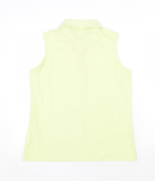 Ashworth Womens Green Cotton Basic Tank Size M Collared