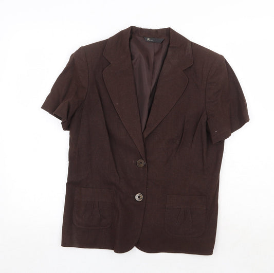 BHS Womens Brown Jacket Blazer Size 12 Button