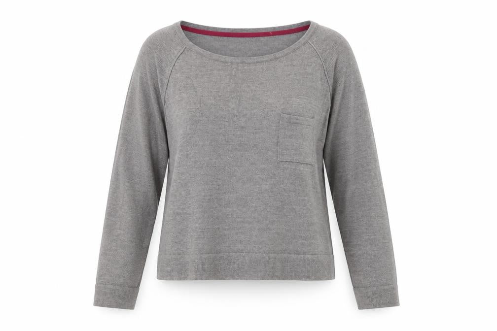 ESMARA Womens Grey Round Neck Cotton Pullover Jumper Size 10