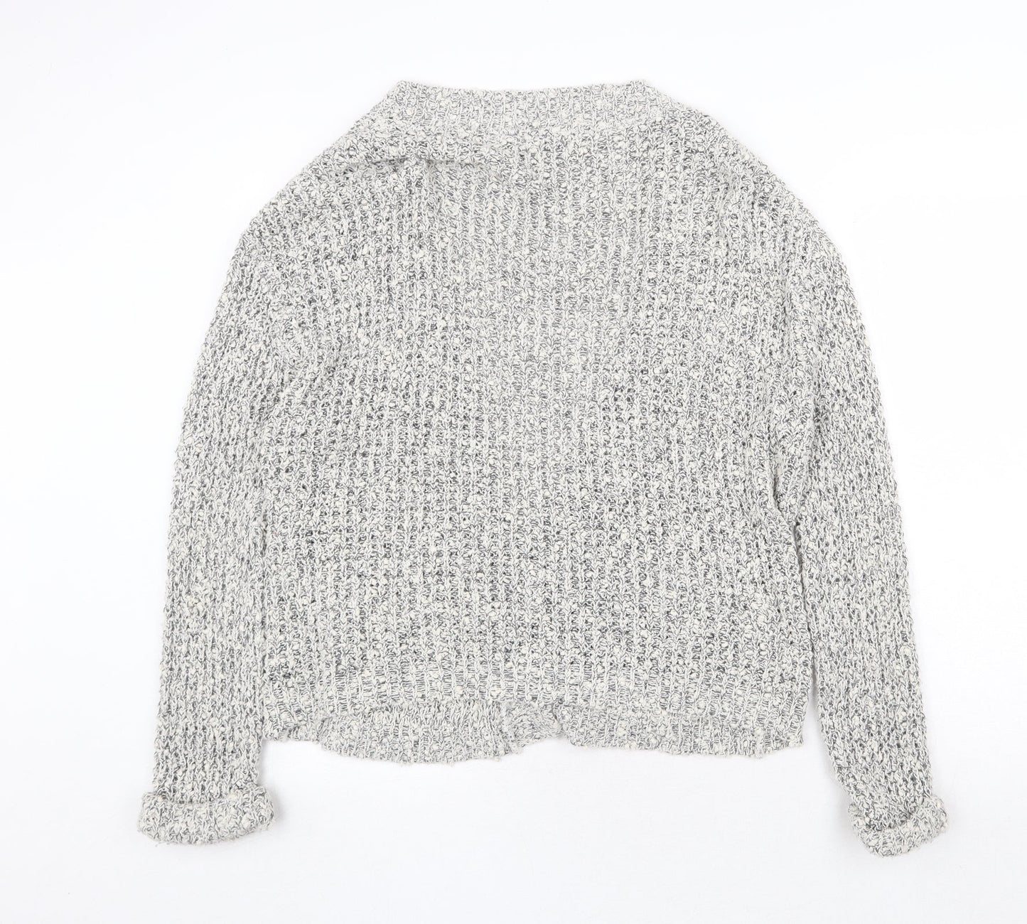 H&M Womens Grey V-Neck Acrylic Cardigan Jumper Size S