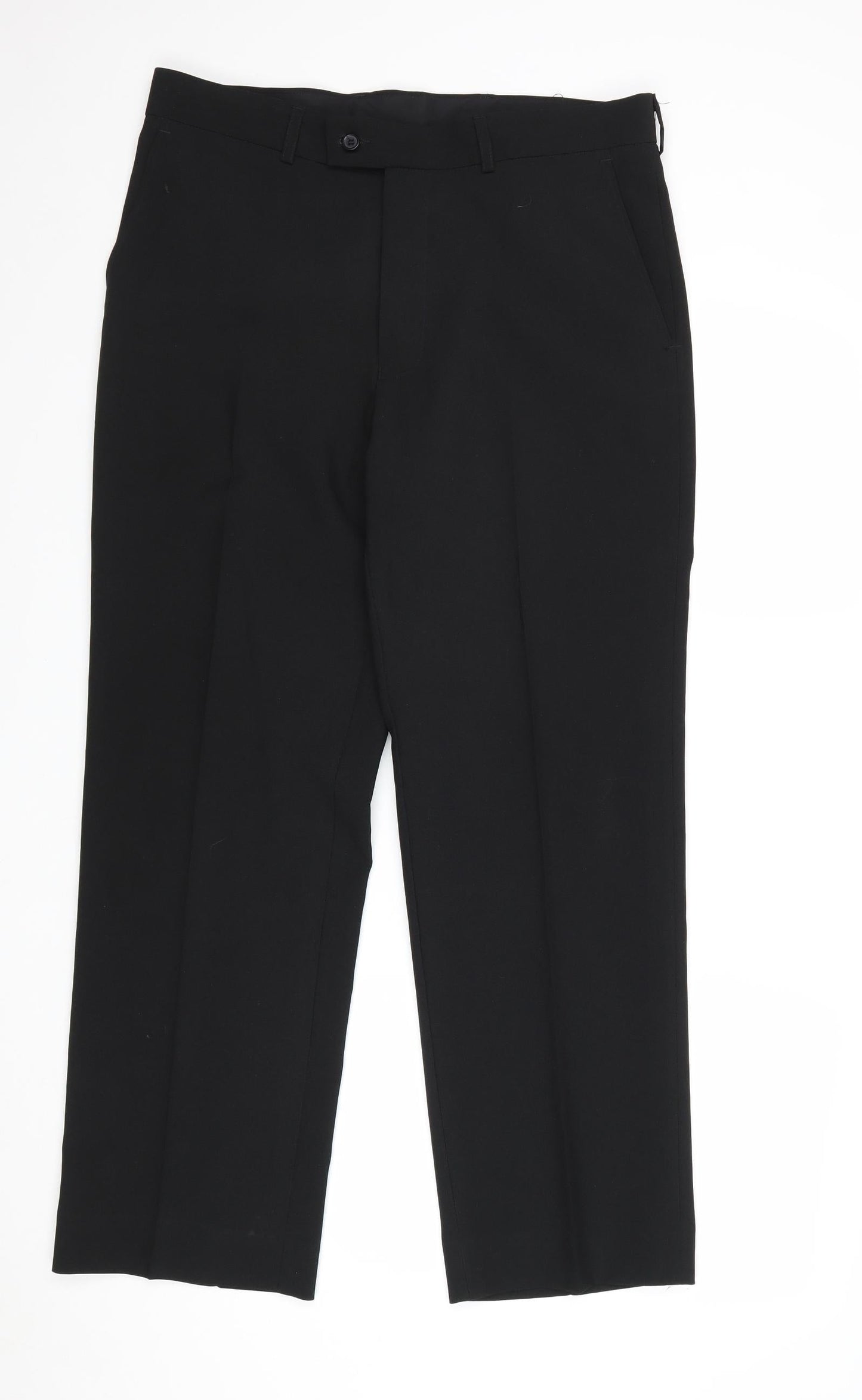 Debenhams Womens Black Polyester Dress Pants Trousers Size 32 Regular Zip