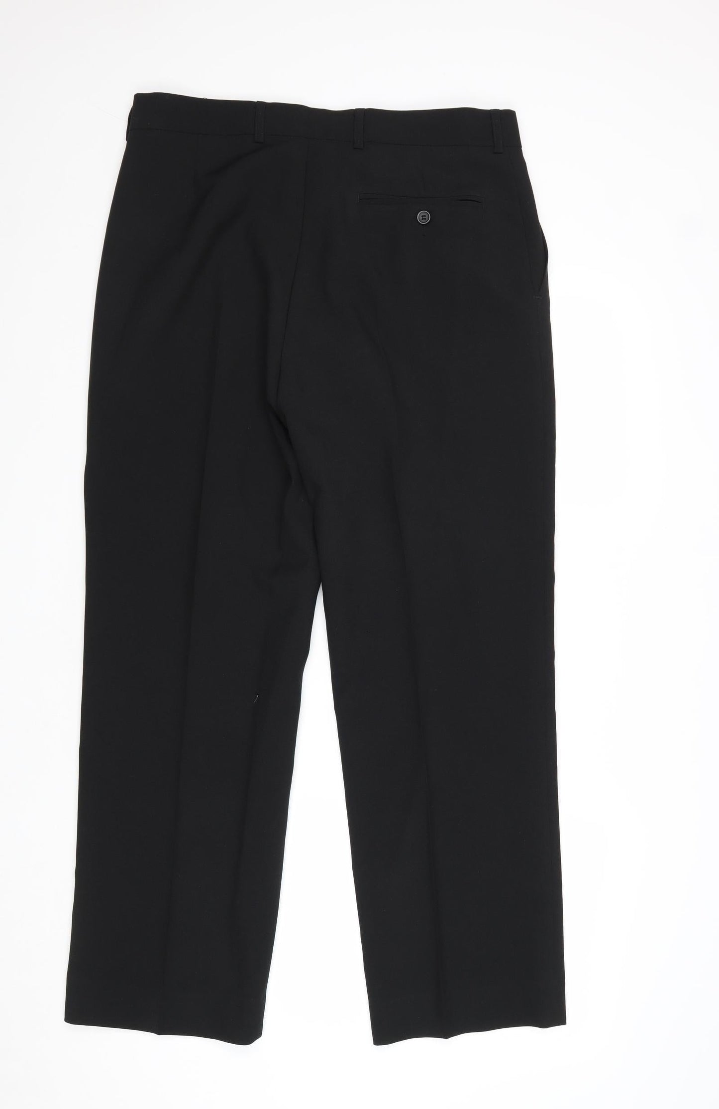 Debenhams Womens Black Polyester Dress Pants Trousers Size 32 Regular Zip