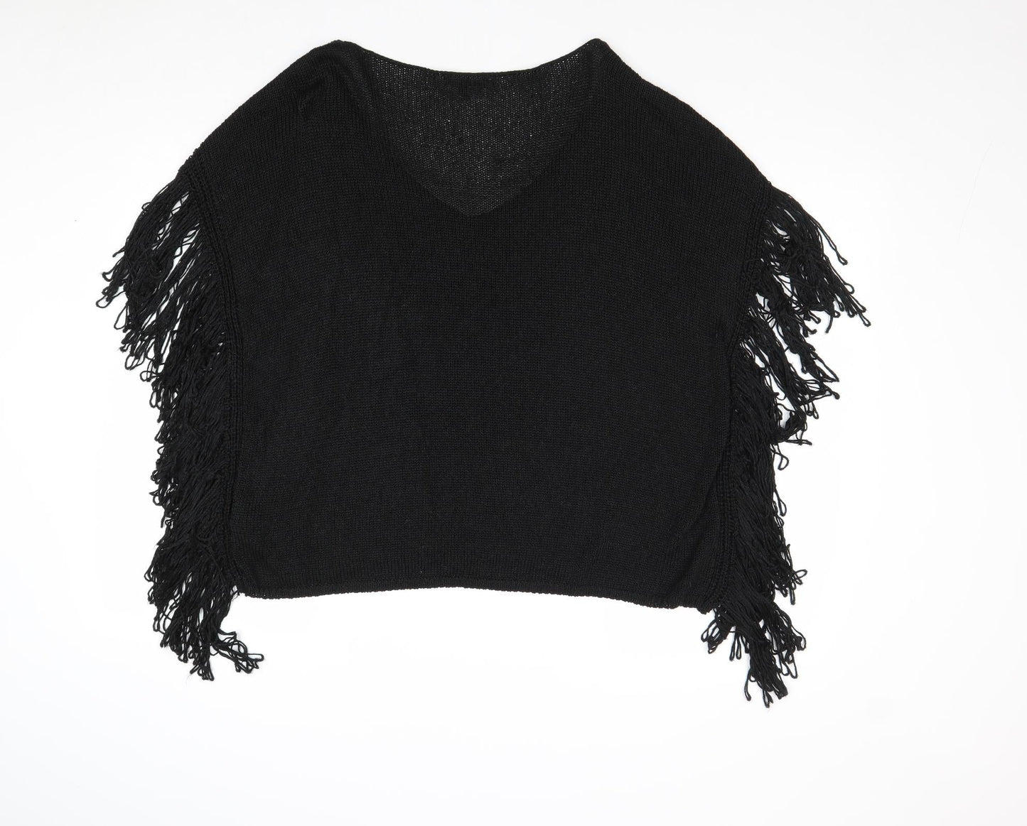 Marks and Spencer Womens Black V-Neck Acrylic Pullover Jumper Size 10