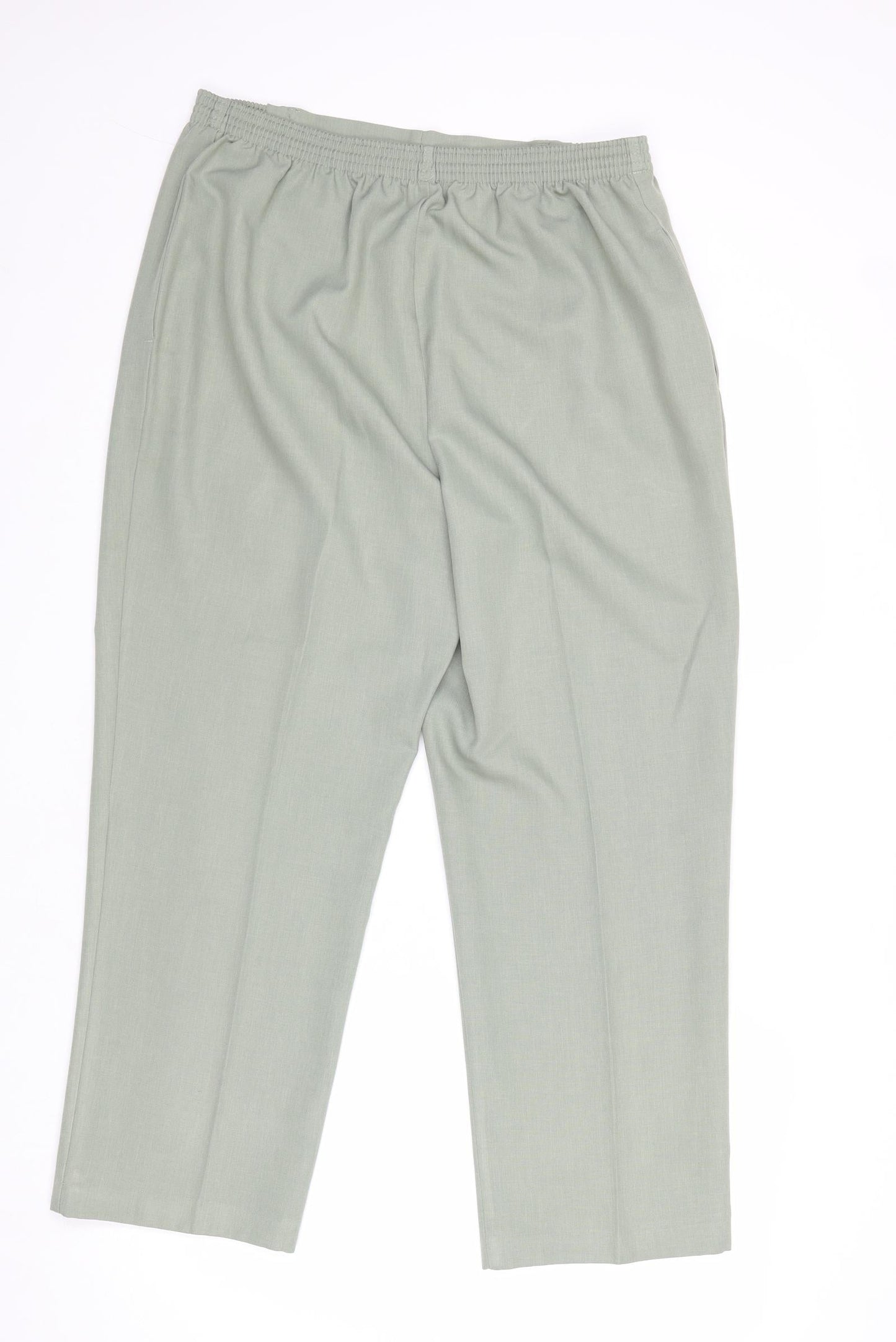 BHS Womens Green Polyester Carrot Trousers Size 14 Regular