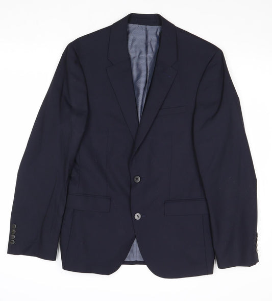 Autograph Mens Blue Wool Jacket Suit Jacket Size 36 Regular