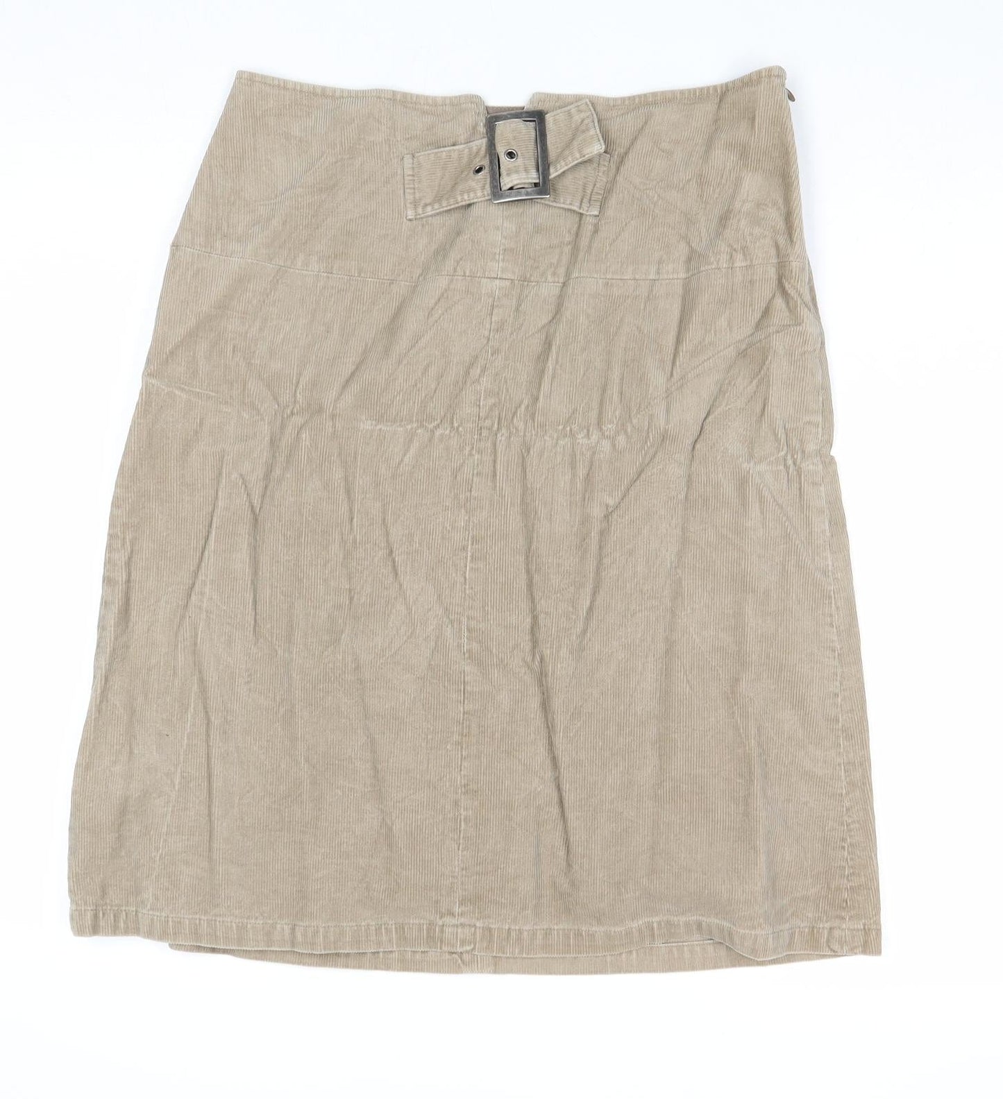 Jackpot Womens Beige Cotton A-Line Skirt Size 30 in Zip
