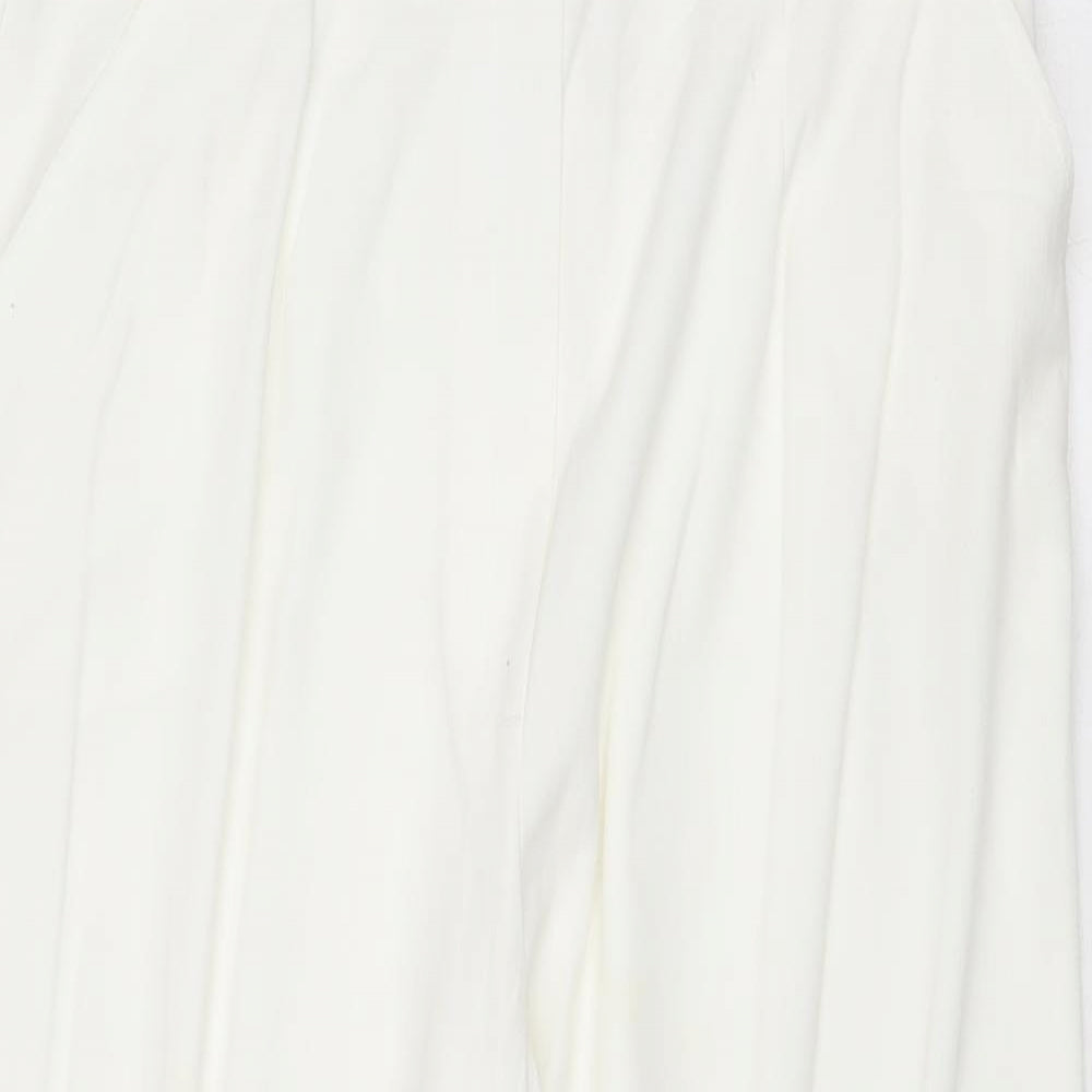 Agenda Womens White Polyester Trousers Size 14 Regular