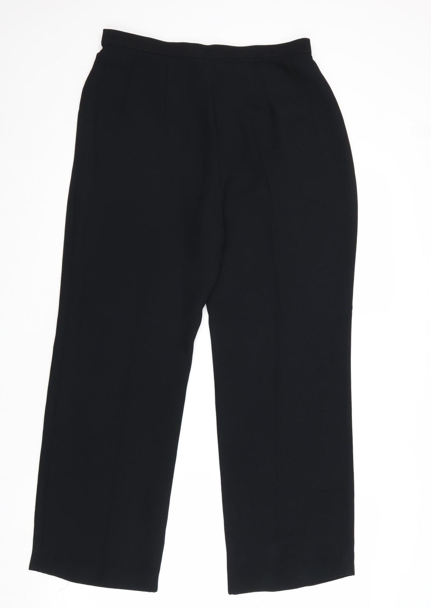 Marks and Spencer Womens Black Polyester Trousers Size 12 Regular Zip