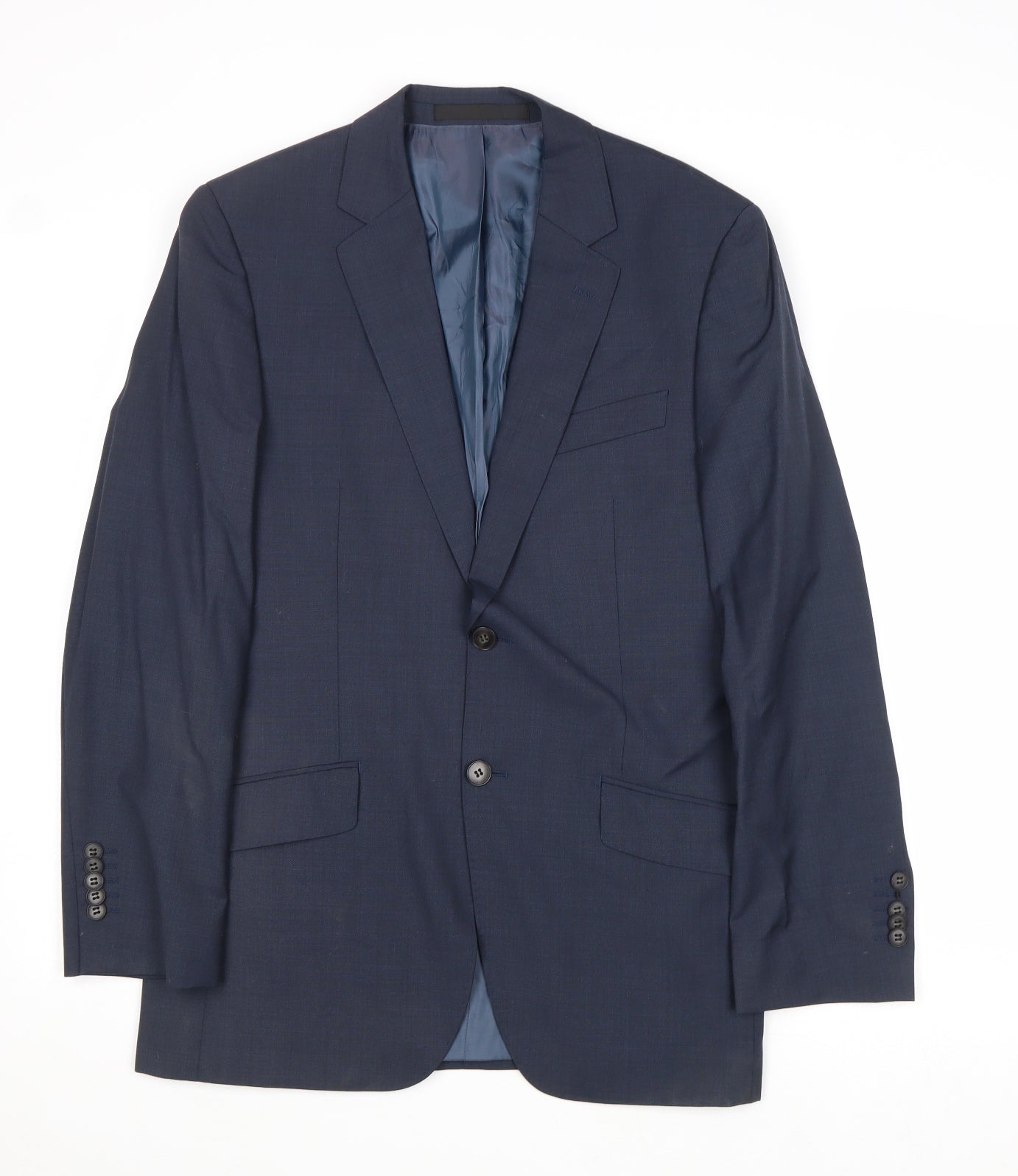 Linea Mens Blue Wool Jacket Suit Jacket Size 38 Regular