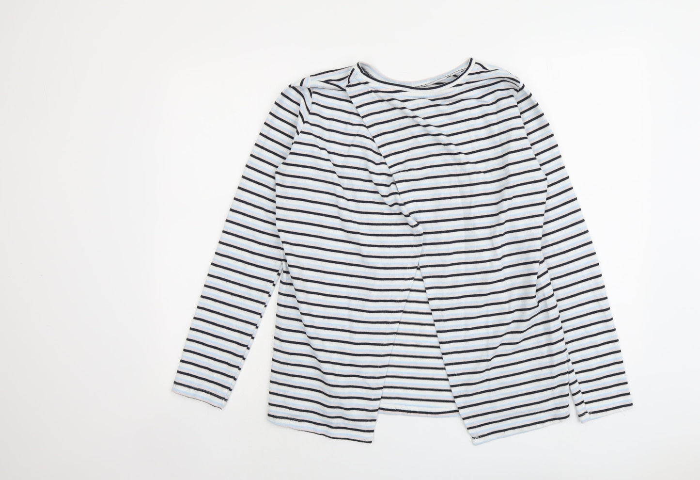 Nocozo Womens Black Round Neck Striped Polyester Pullover Jumper Size 10