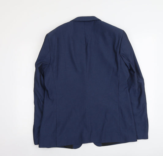 Burton Mens Blue Polyester Jacket Suit Jacket Size L Regular