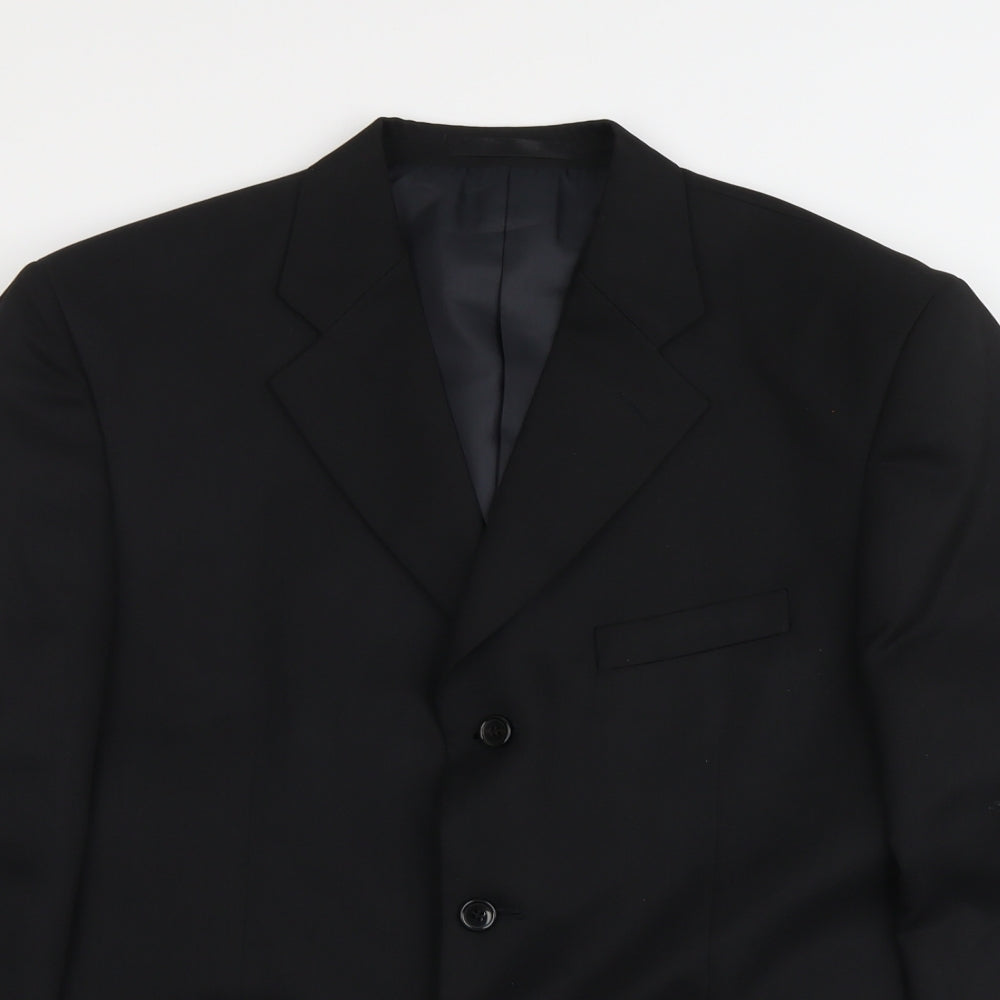 Zantos Mens Black Polyester Jacket Suit Jacket Size L Regular