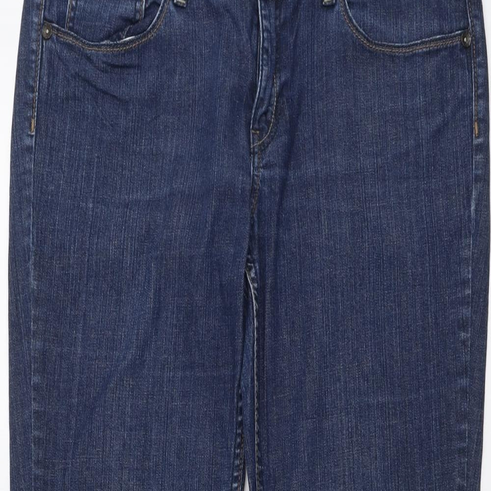 ESPRIT Womens Blue Cotton Bootcut Jeans Size 34 in L31 in Regular Button