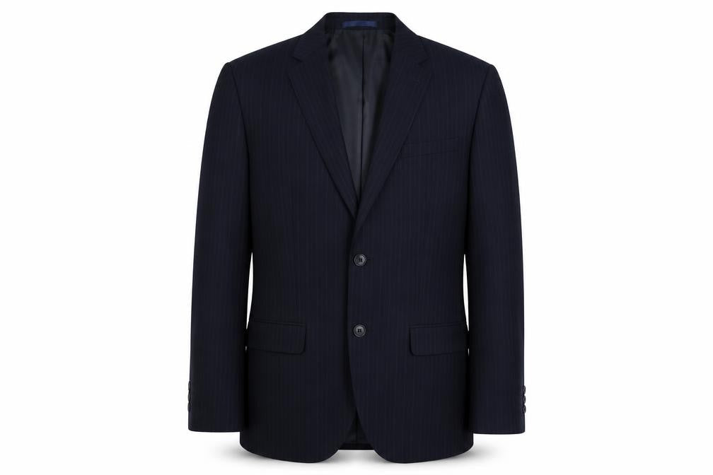 B&W Mens Blue Polyester Jacket Suit Jacket Size S Regular