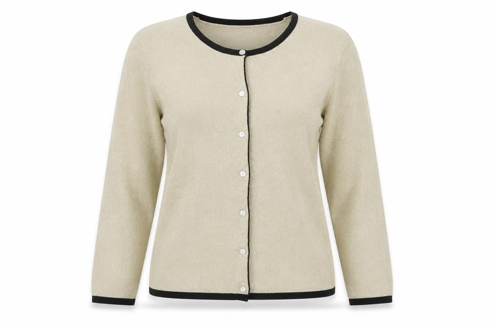 Janique Womens Gold V-Neck Viscose Cardigan Jumper Size S