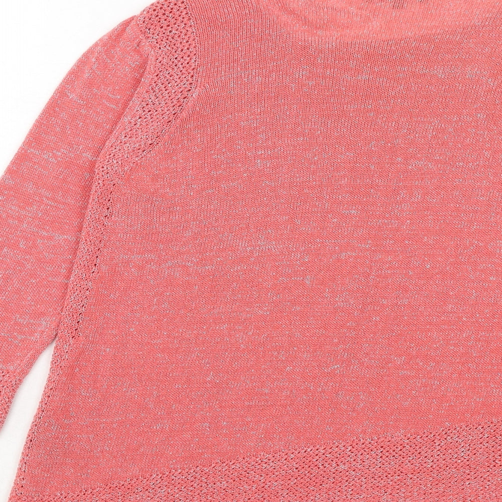 Marks and Spencer Womens Pink Round Neck Acrylic Pullover Jumper Size 12