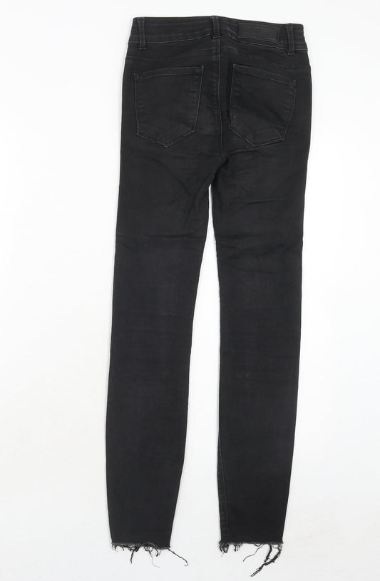 FB Sister Womens Black Cotton Straight Jeans Size XS Regular Zip