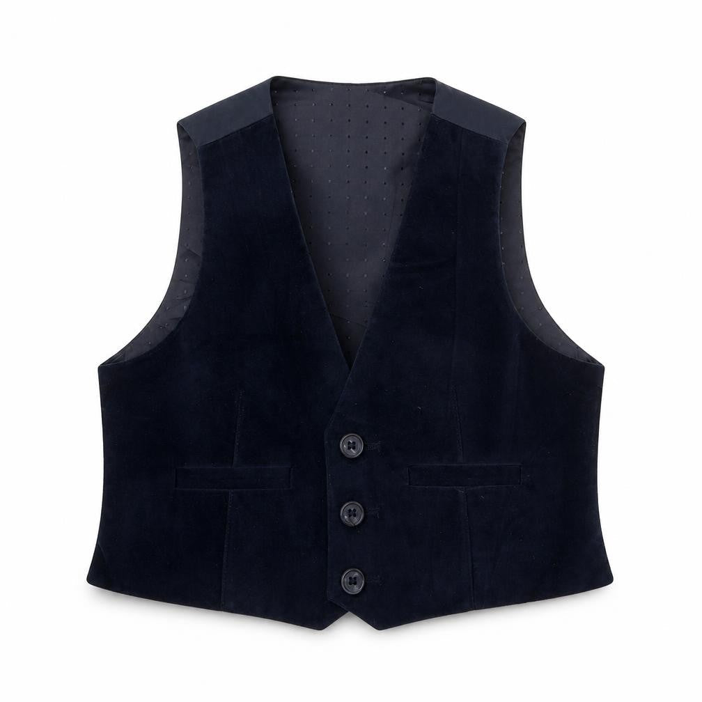 John Lewis Boys Blue Jacket Waistcoat Size 2 Years Button