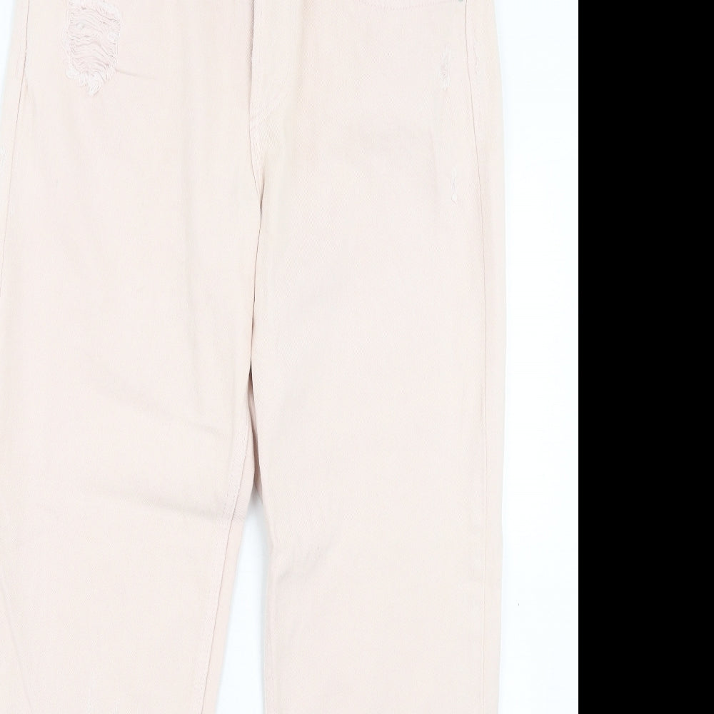 H&M Womens Pink Cotton Straight Jeans Size 29 in Regular Button