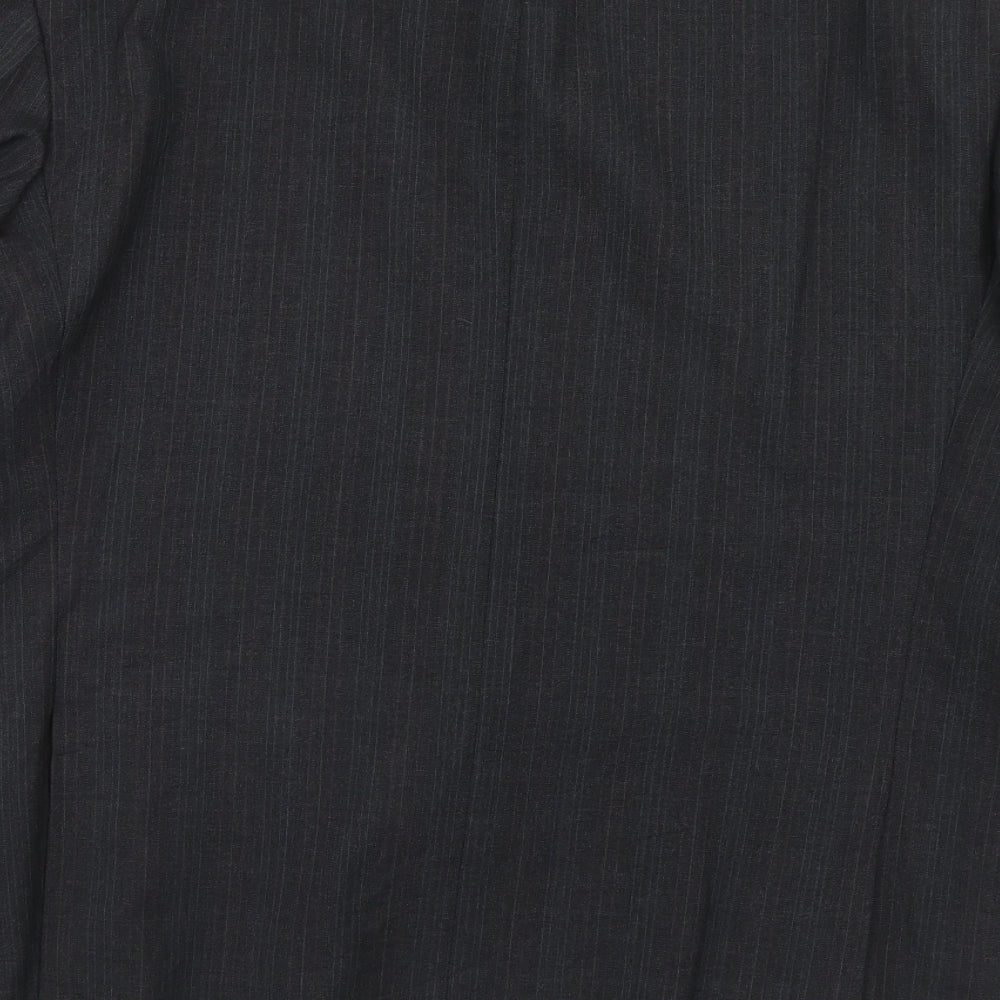 Marks and Spencer Mens Grey Striped Polyester Jacket Suit Jacket Size 44 Regular