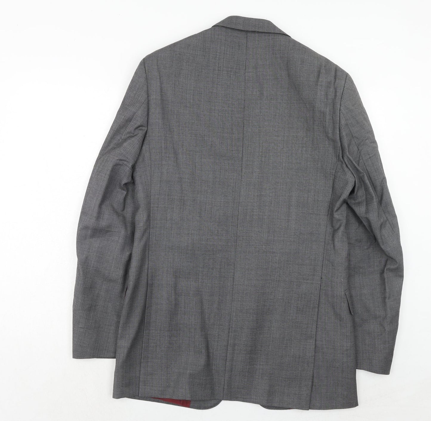 Marks and Spencer Mens Grey Herringbone Wool Jacket Suit Jacket Size 38 Regular