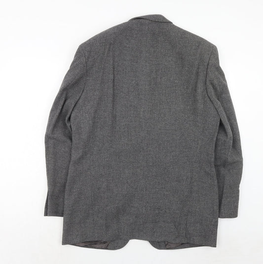 Marks and Spencer Mens Grey Wool Jacket Blazer Size 42 Regular
